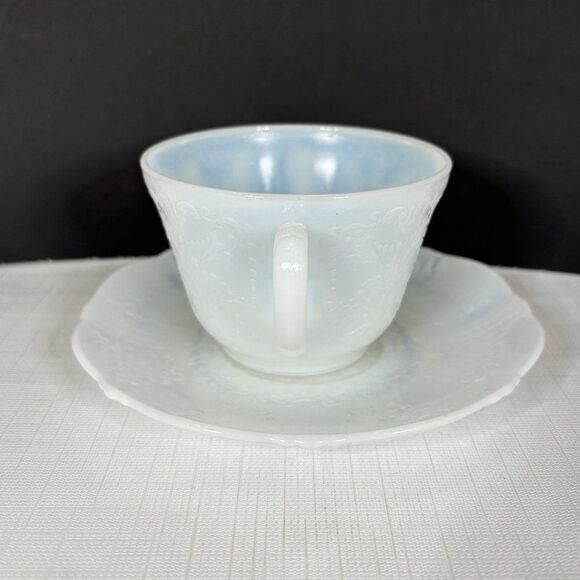 Monax Opalescent American Sweetheart Cup Saucer Vtg Macbeth Evans Replacement - Picture 2 of 5